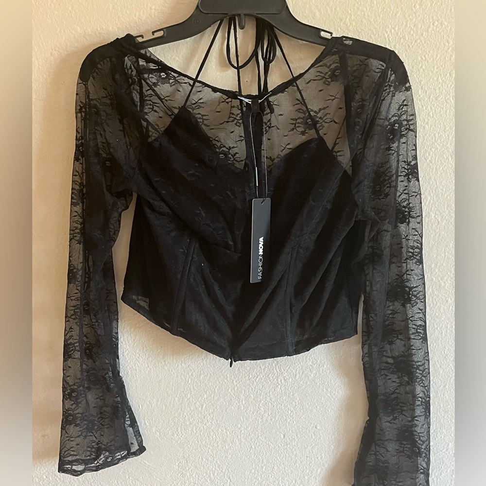 Black mesh corset top size 1X